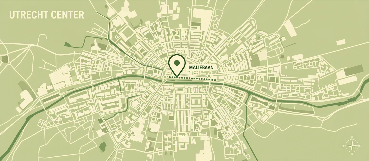 Kaart van het kantoor van Zeker Zaken in Utrecht